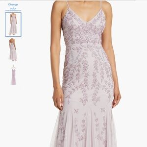 Marina Beaded V-Neck Gown, size 8